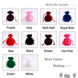 100pcs 7x9cm Velvet Drawstring Jewelry Pouches - 10 Colors