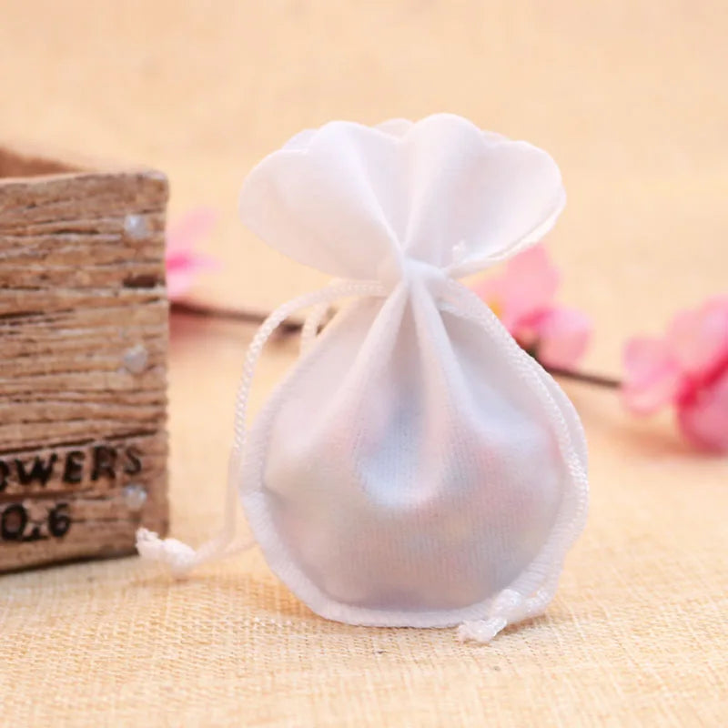 100pcs 7x9cm Velvet Drawstring Jewelry Pouches - 10 Colors