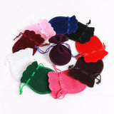 100pcs 7x9cm Velvet Drawstring Jewelry Pouches - 10 Colors