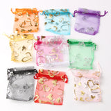 100pcs Mixed Drawstring Organza Bags Wedding Candy Pouches