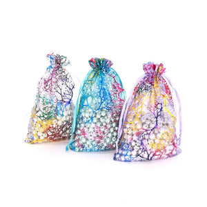 100pcs Organza Jewelry Bags Wedding Gift Customize Logo