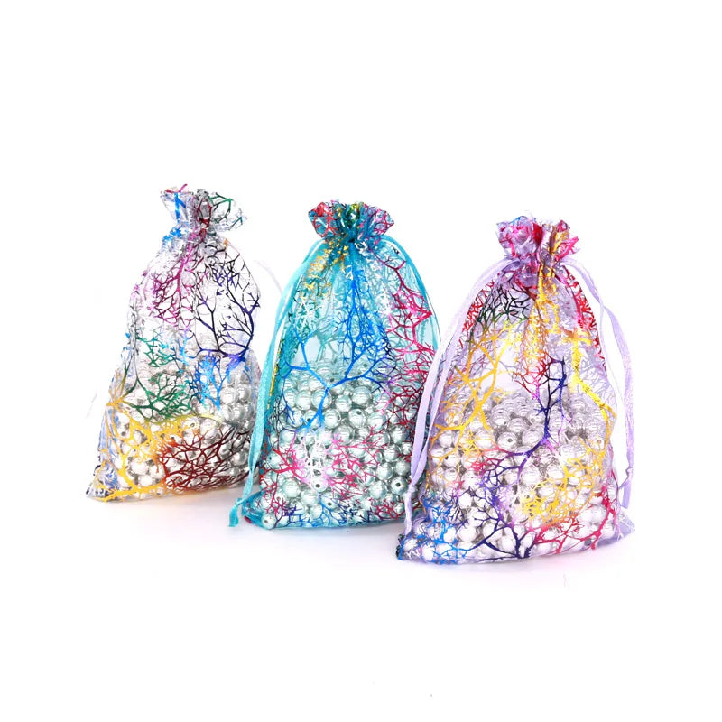 100pcs Organza Jewelry Bags Wedding Gift Customize Logo