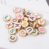 100pcs 8/10mm Enamel Alphabet Initial Letter Charms for DIY Bracelet Jewelry