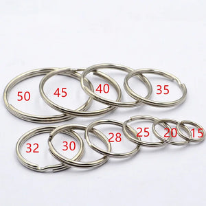 100pcs 8-40mm Steel Double Jump Rings for Jewelry Making DIY Keychain Connectors