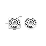 100pcs 8mm Alloy Silver Wheel Spacer Beads for Bracelets