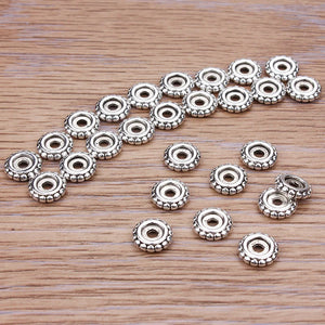 100pcs 8mm Alloy Silver Wheel Spacer Beads for Bracelets