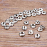 100pcs 8mm Alloy Silver Wheel Spacer Beads for Bracelets