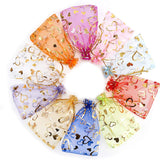 100pcs 9x12cm Mixed Random Organza Bags Jewelry Packaging Wedding Pouches