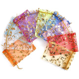 100pcs 9x12cm Mixed Random Organza Bags Jewelry Packaging Wedding Pouches