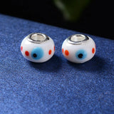 100pcs Big Hole Lampwork Beads DIY Bracelets Turkey Eyes Loose Jewelry