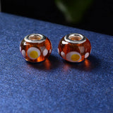 100pcs Big Hole Lampwork Beads DIY Bracelets Turkey Eyes Loose Jewelry