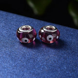 100pcs Big Hole Lampwork Beads DIY Bracelets Turkey Eyes Loose Jewelry
