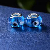 100pcs Big Hole Lampwork Beads DIY Bracelets Turkey Eyes Loose Jewelry