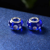 100pcs Big Hole Lampwork Beads DIY Bracelets Turkey Eyes Loose Jewelry