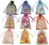 100pcs Wedding Organza Jewelry Pouch Bags Drawstring Heart Star Mesh