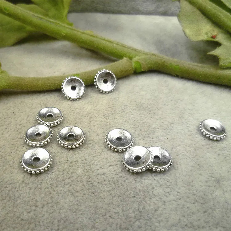100pcs Antique Round Alloy Spacer Beads 9x2mm DIY Jewelry Making Findings