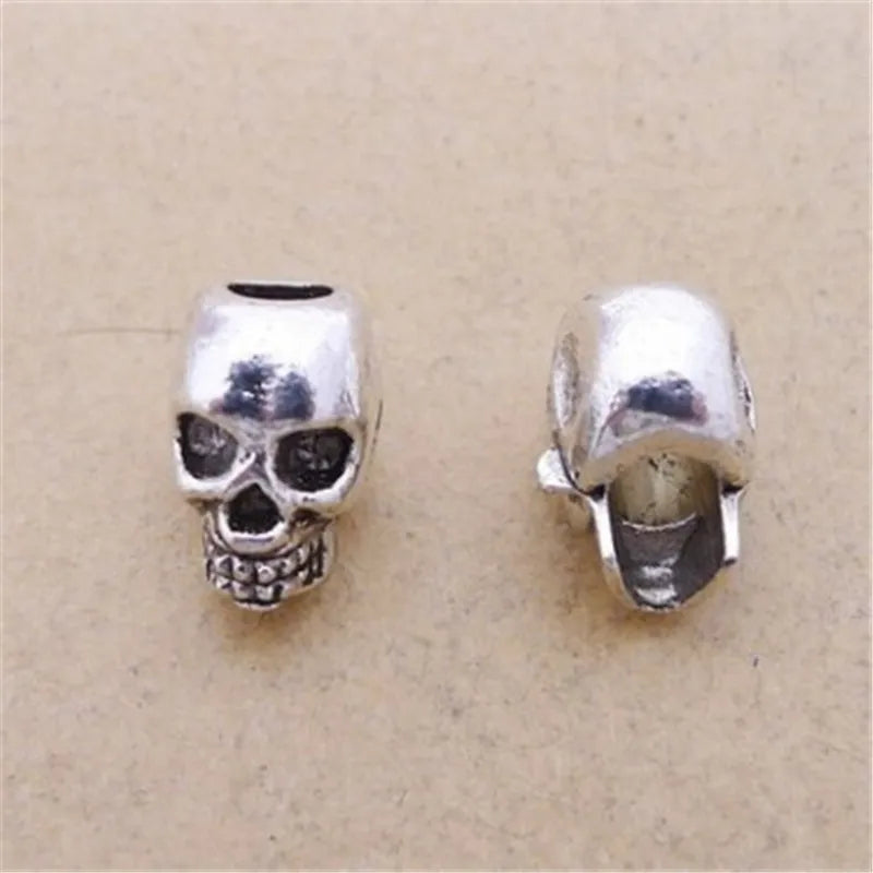 100pcs Antique Silver Skull Beads 9*12MM Metal Loose Beads