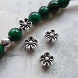 100pcs Antique Flower Metal Beads 6.5x4mm Charms Spacer Findings