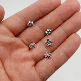 100pcs Antique Flower Metal Beads 6.5x4mm Charms Spacer Findings
