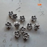 100pcs Antique Flower Metal Beads 6.5x4mm Charms Spacer Findings