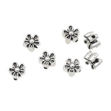 100pcs Antique Flower Metal Beads 6.5x4mm Charms Spacer Findings