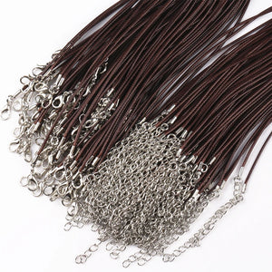 100pcs/lot Brown 1.5mm Wax Cord Necklace DIY Craft Jewelry