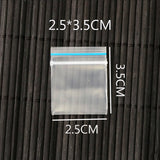 100pcs Clear Plastic Zip Lock Jewelry Gift Bags 2.5x3.5cm
