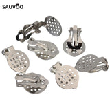 100pcs Copper Ear Clips Rhodium/Gold Clip On Earring
