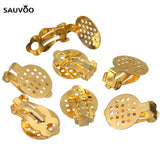 100pcs Copper Ear Clips Rhodium/Gold Clip On Earring