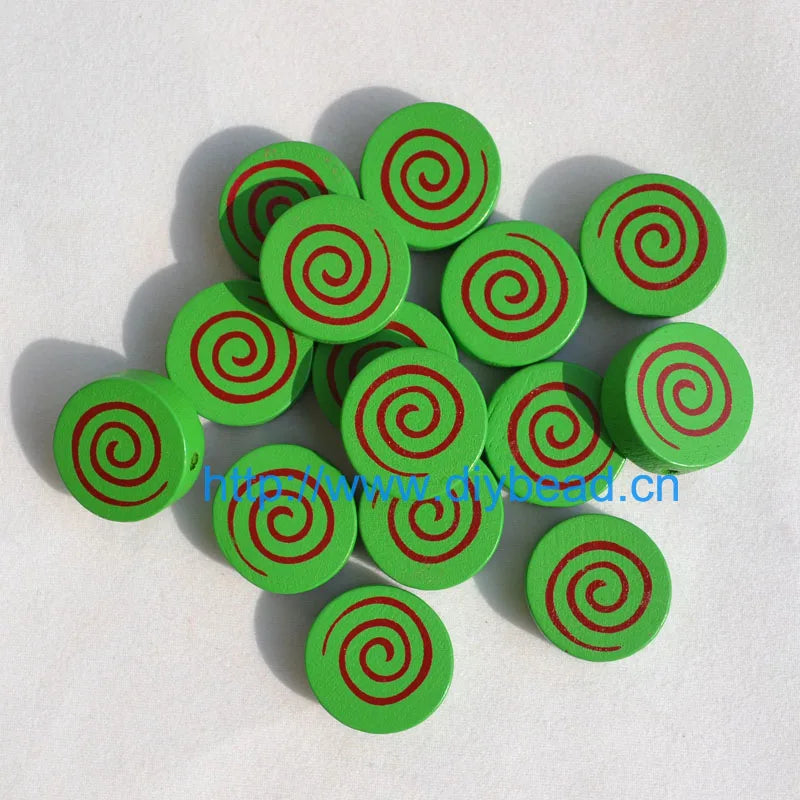 100pcs DIY jewelry beads, cartoon wooden lollipop mix
