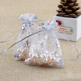 100pcs Snowflake Organza Bags 6x8cm Favor Wedding Christmas Gift Bag