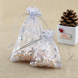 100pcs Snowflake Organza Bags 6x8cm Favor Wedding Christmas Gift Bag