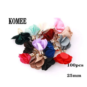 100pcs Mini 25mm Flower Tassel Earrings DIY Wedding Jewelry Findings