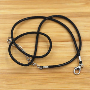 100pcs Fast 2mm Wax Leather Cord Necklace Rope Chain Lobster Clasp DIY Jewelry