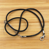 100pcs Fast 2mm Wax Leather Cord Necklace Rope Chain Lobster Clasp DIY Jewelry