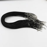 100pcs Fast 2mm Wax Leather Cord Necklace Rope Chain Lobster Clasp DIY Jewelry