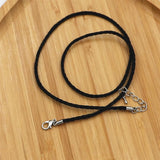100pcs Fast 2mm Wax Leather Cord Necklace Rope Chain Lobster Clasp DIY Jewelry