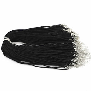 100pcs Fast 2mm Wax Leather Cord Necklace Rope Chain Lobster Clasp DIY Jewelry