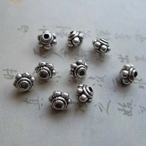 100pcs Tibetan Silver Flower Beads 5mm DIY Jewelry Making