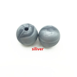 100pcs Silicone Teething Beads 10mm - DIY Baby Bracelets Nursing Necklace
