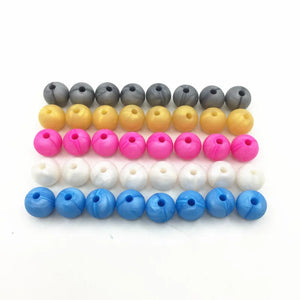 100pcs Silicone Teething Beads 10mm - DIY Baby Bracelets Nursing Necklace
