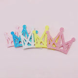 100pcs Glitter Crown Hollow Crowns Patches for Hair Clasp Clips Crafts