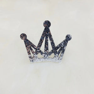 100pcs Glitter Crown Hollow Crowns Patches for Hair Clasp Clips Crafts