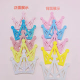 100pcs Glitter Crown Hollow Crowns Patches for Hair Clasp Clips Crafts