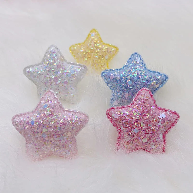 100pcs Glitter Sequin Star Patches DIY Decoration Crafts Hair Accessories