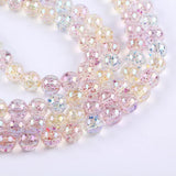 100pcs Glittery Round Beads 8mm/10mm Acrylic Clear Beads For Jewelry Making