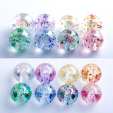 100pcs Glittery Round Beads 8mm/10mm Acrylic Clear Beads For Jewelry Making