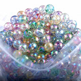 100pcs Glittery Round Beads 8mm/10mm Acrylic Clear Beads For Jewelry Making