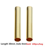 100pcs Rhodium Copper Tube Beads 4mm Leather Cord Necklace Spacer Jewelry DIY