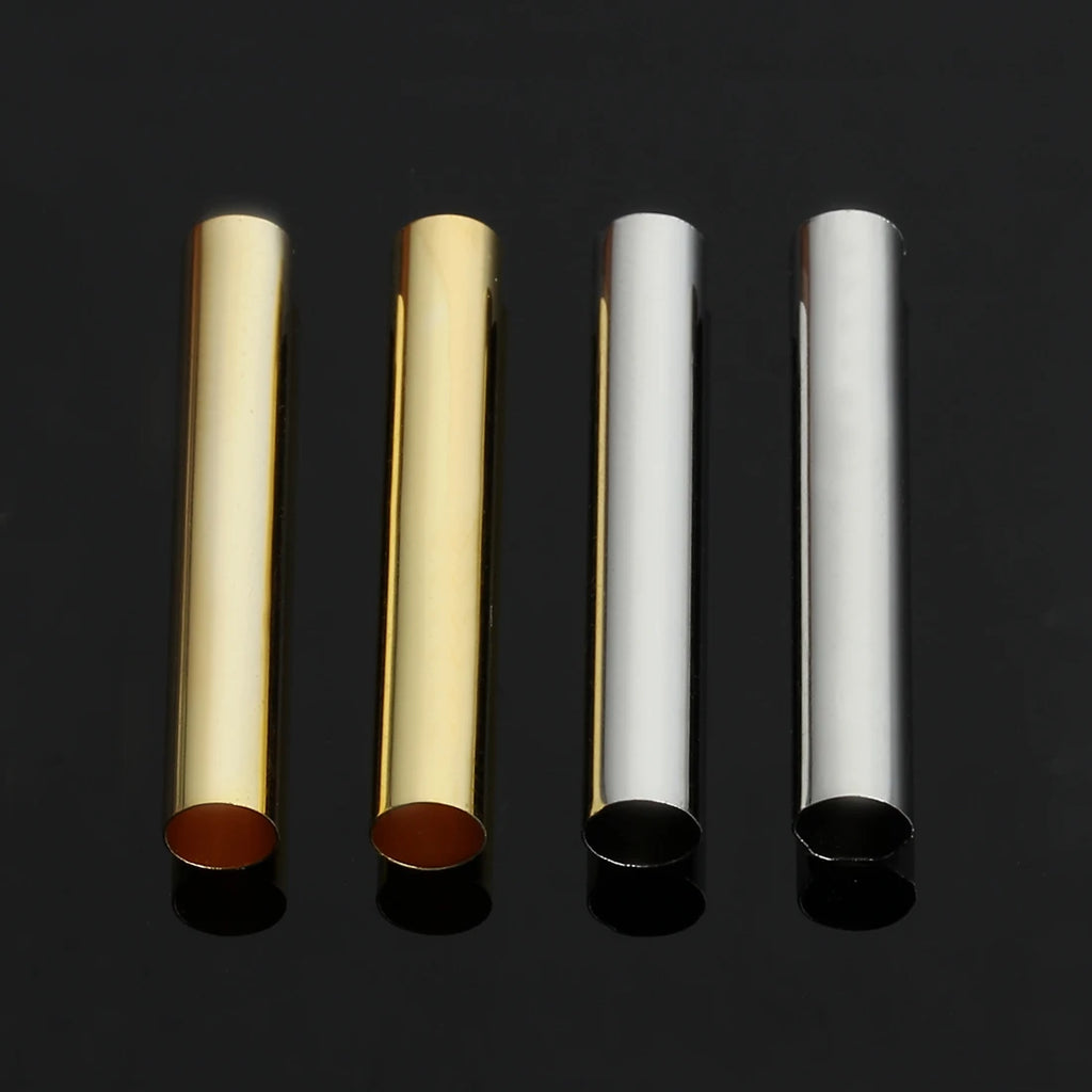 100pcs Gold/Rhodium Spacer Tube Beads for Necklace Bracelet Making